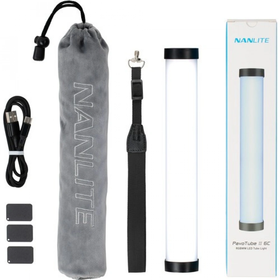 Nanlite PavoTube II 6C 10in 6w RGBWW LED With Built-In Rechargeable Li-Ion Battery