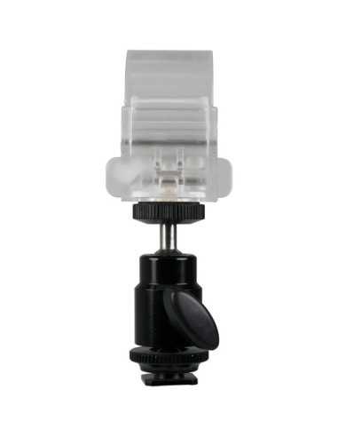 Nanlite Pavotube Transparent Clip and Mini Ball Head with Hot Shoe Adapter and 1/4''-2