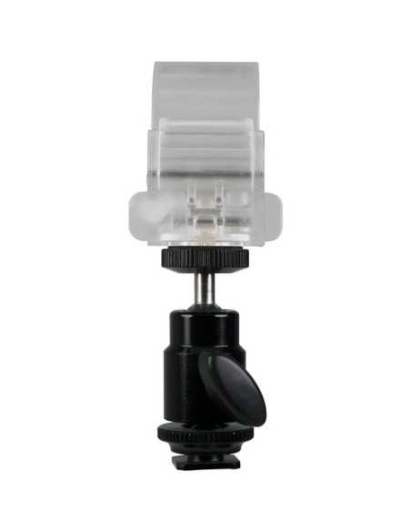 Nanlite Pavotube Transparent Clip and Mini Ball Head with Hot Shoe Adapter and 1/4''-2