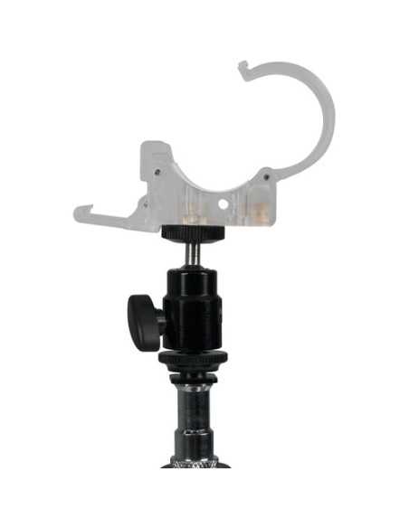 Nanlite Pavotube Transparent Clip and Mini Ball Head with Hot Shoe Adapter and 1/4''-2