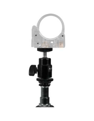 Nanlite Pavotube Transparent Clip and Mini Ball Head with Hot Shoe Adapter and 1/4''-2
