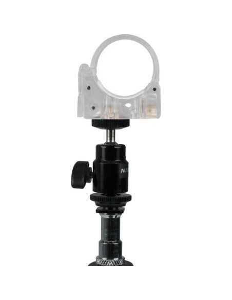 Nanlite Pavotube Transparent Clip and Mini Ball Head with Hot Shoe Adapter and 1/4''-2