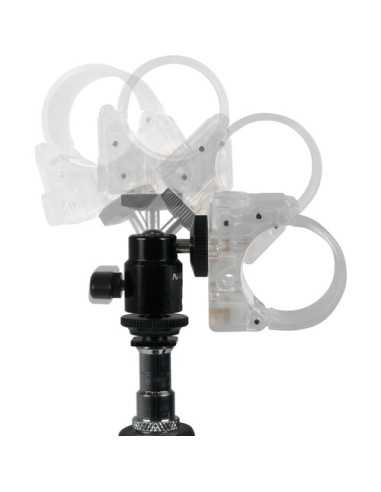 Nanlite Pavotube Transparent Clip and Mini Ball Head with Hot Shoe Adapter and 1/4''-2