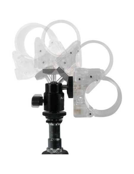 Nanlite Pavotube Transparent Clip and Mini Ball Head with Hot Shoe Adapter and 1/4''-2