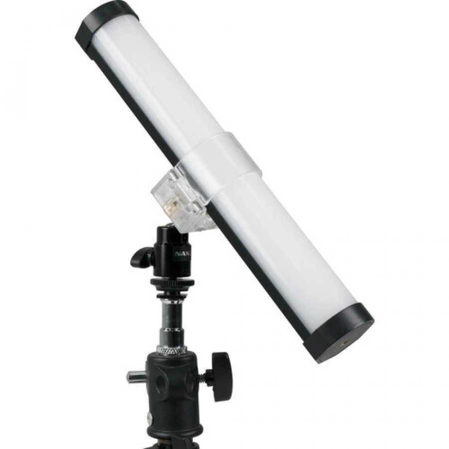 Nanlite Pavotube Transparent Clip and Mini Ball Head with Hot Shoe Adapter and 1/4''-2