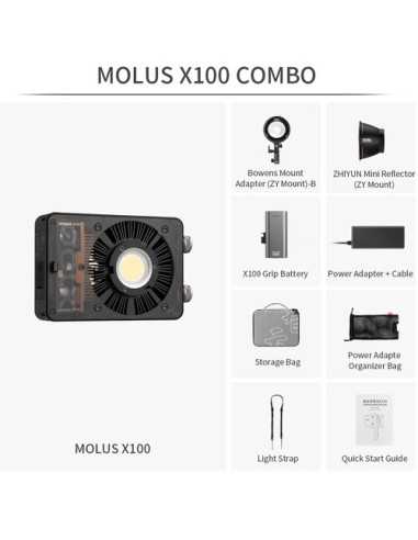 Zhiyun MOLUS X100 Bi-Color Pocket COB Monolight (Combo Kit)