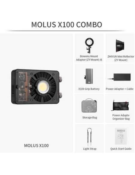Zhiyun MOLUS X100 Bi-Color Pocket COB Monolight (Combo Kit)
