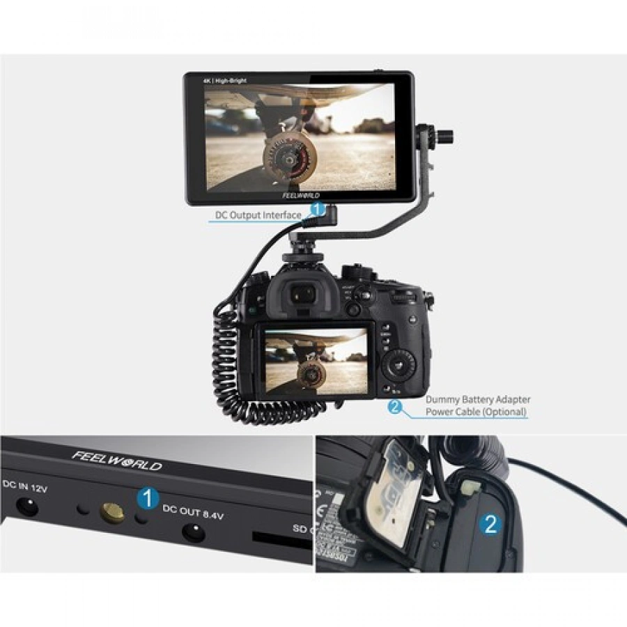 FEELWORLD LUT6E 6 Inch 1600nit High Bright Touchscreen DSLR Camera Field Monitor