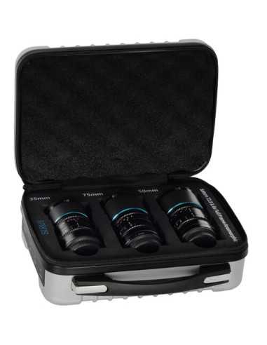 Sirui Saturn T2.9 1.6x Carbon Fiber Full-Frame Anamorphic 3-Lens Set (Sony E, Blue Flare)