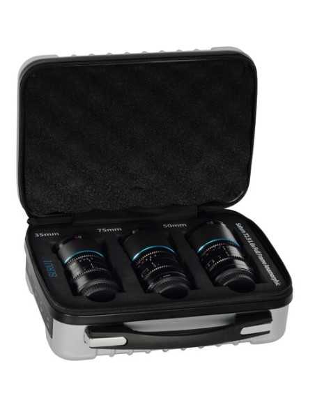 Sirui Saturn T2.9 1.6x Carbon Fiber Full-Frame Anamorphic 3-Lens Set (Sony E, Blue Flare)