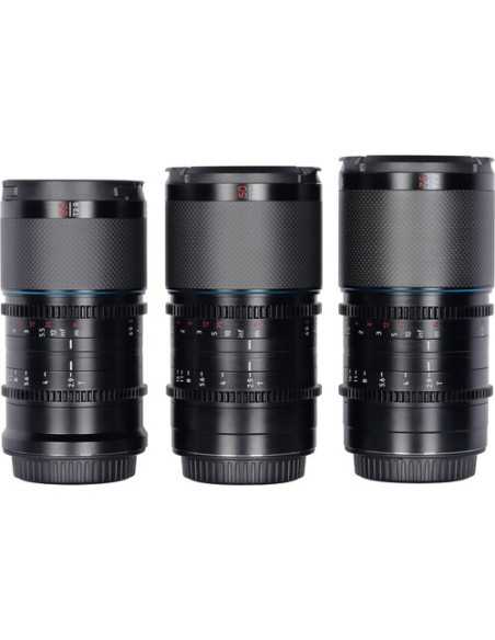 Sirui Saturn T2.9 1.6x Carbon Fiber Full-Frame Anamorphic 3-Lens Set (Sony E, Blue Flare)