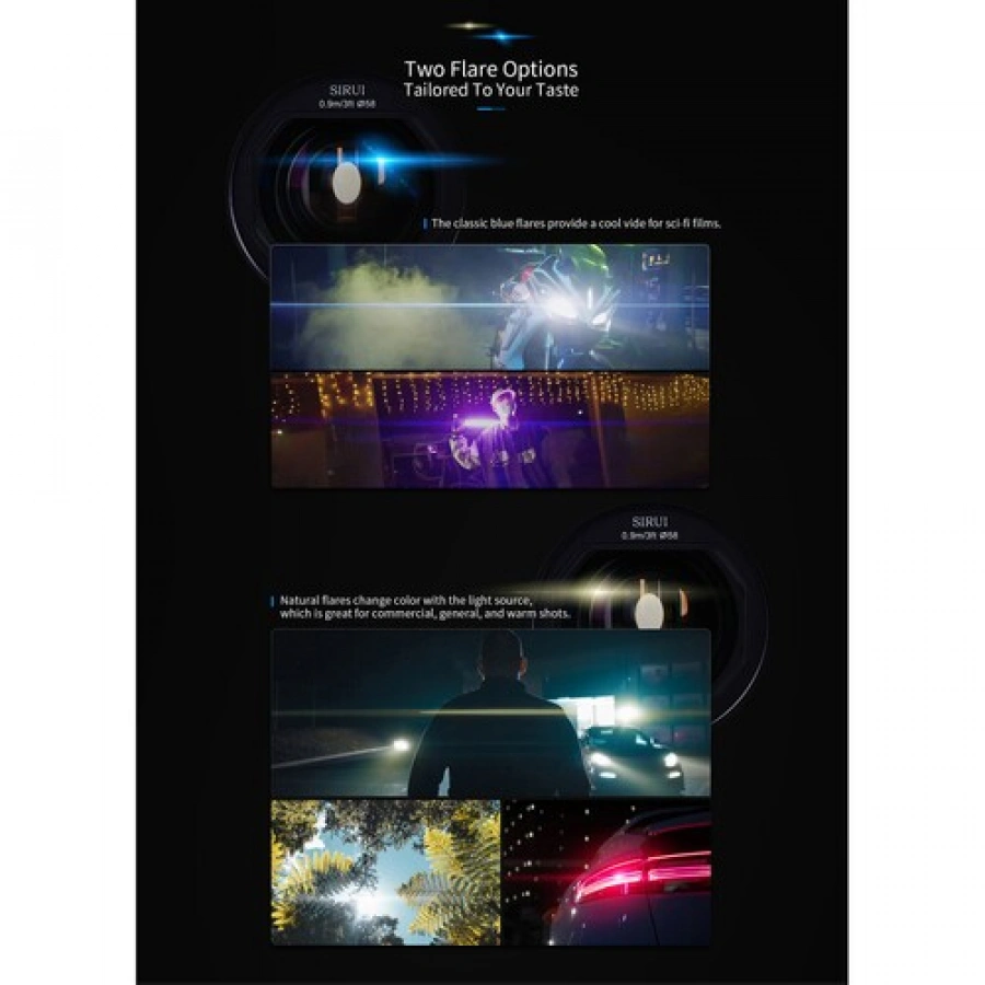 Sirui Saturn T2.9 1.6x Carbon Fiber Full-Frame Anamorphic 3-Lens Set (Sony E, Blue Flare)