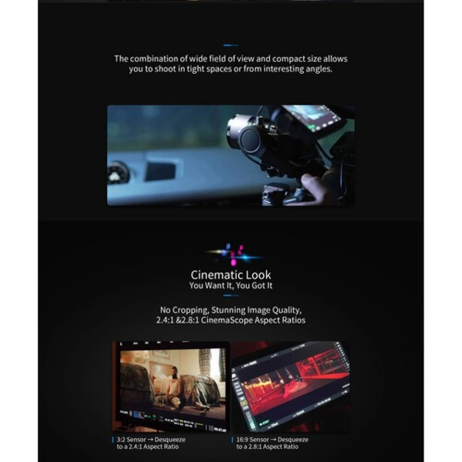 Sirui Saturn T2.9 1.6x Carbon Fiber Full-Frame Anamorphic 3-Lens Set (Sony E, Blue Flare)
