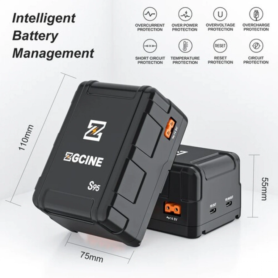 ZGCINE S95 98.68Wh V-Mount Battery (6600mAh) %separator% %shop-name%