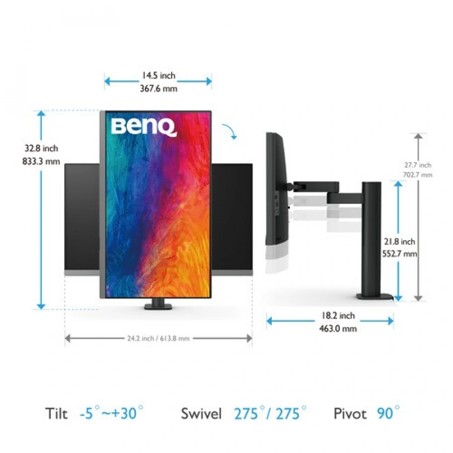 BenQ PD2706UA 27" 4K Creative Monitor (Dark Gray)