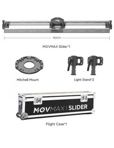 MOVMAX Camera Slider System with Mitchell Mount (59") | Camera Sliders | CAM TOOLS Middle East | MOVMAX