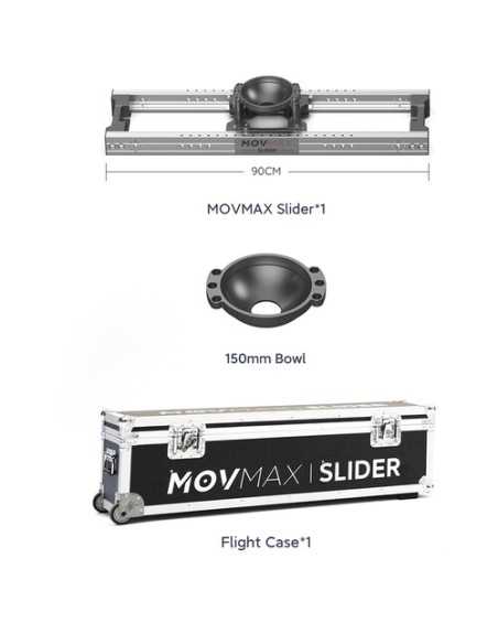 MOVMAX Camera Slider System with 150mm Bowl Mount