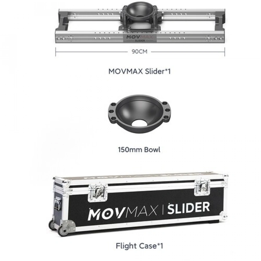 MOVMAX Camera Slider System with 150mm Bowl Mount