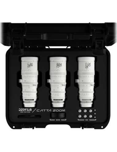 DZOFilm Catta FF 18-35/35-80/70-135mm T2.9 Cine 3-Lens Bundle (Sony E, White) | Cine Lenses | CAM TOOLS Middle East | DZOFILM