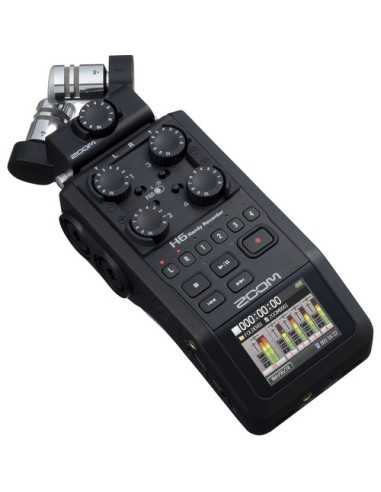 Zoom H6 All Black 6-Input / 6-Track Portable Handy Recorder with Single Mic Capsule (Black) | Digital Recorders | CAM TOOLS Middle East | ZOOM