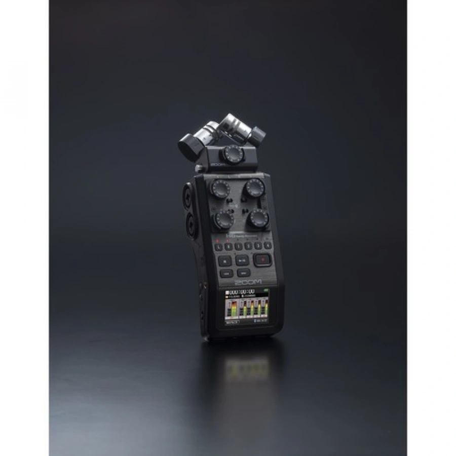 Zoom H6 All Black 6-Input / 6-Track Portable Handy Recorder with Single Mic Capsule (Black)