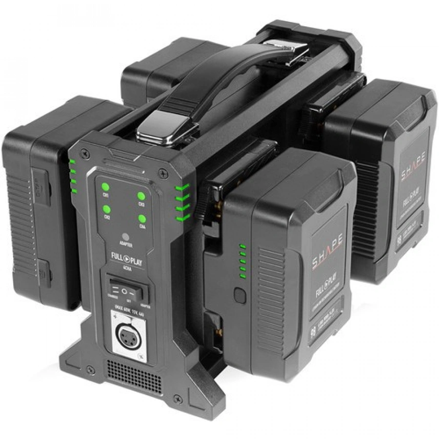 SHAPE FULL PLAY Intelligent 4-Bay Gold Mount Battery Charger