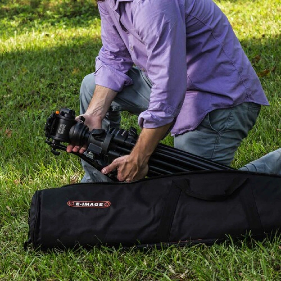 E-Image Studio Tripod with Geared Center Column and Fluid Head Kit