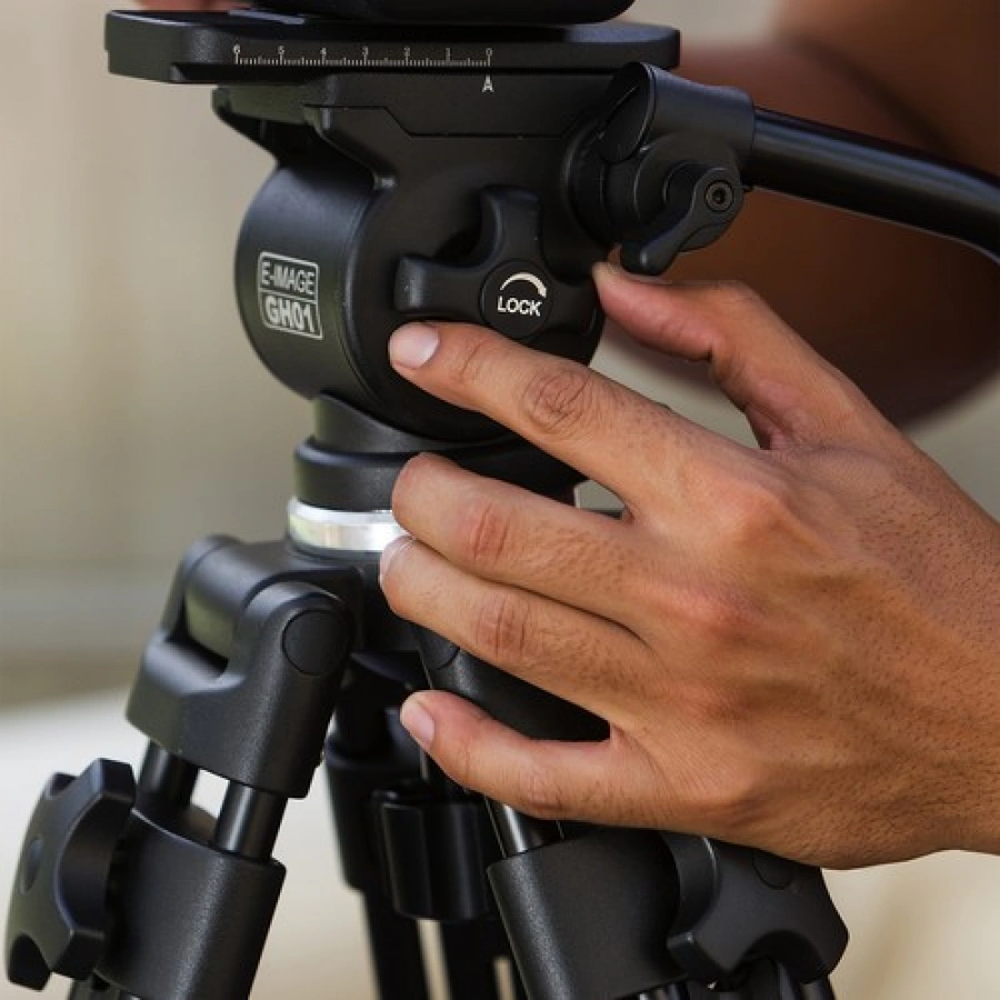 E-Image EG01A2 Two-Stage Aluminum Tripod System with GH01 Pan/Tilt Fluid Head