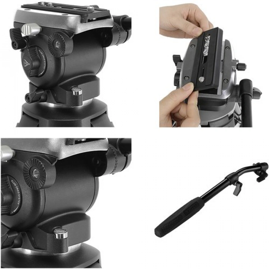 E-Image EK650 Professional Compact Tripod with Fluid Head (75mm)