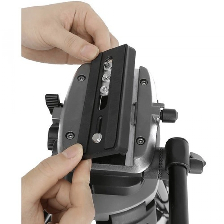 E-Image EG04AS 2-Stage Aluminum Tripod System with GH04 Dual-Base Fluid Head