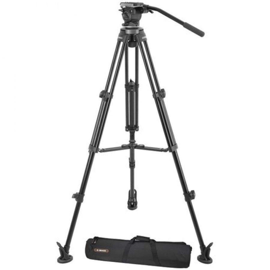 E-Image EG04AS 2-Stage Aluminum Tripod System with GH04 Dual-Base Fluid Head