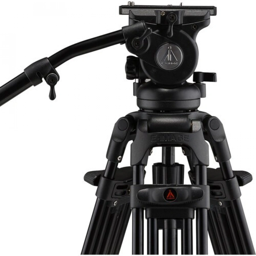 E-Image 2-Stage Aluminum Tripod, Fluid Head, and Dolly Kit (15.4 lb Payload)