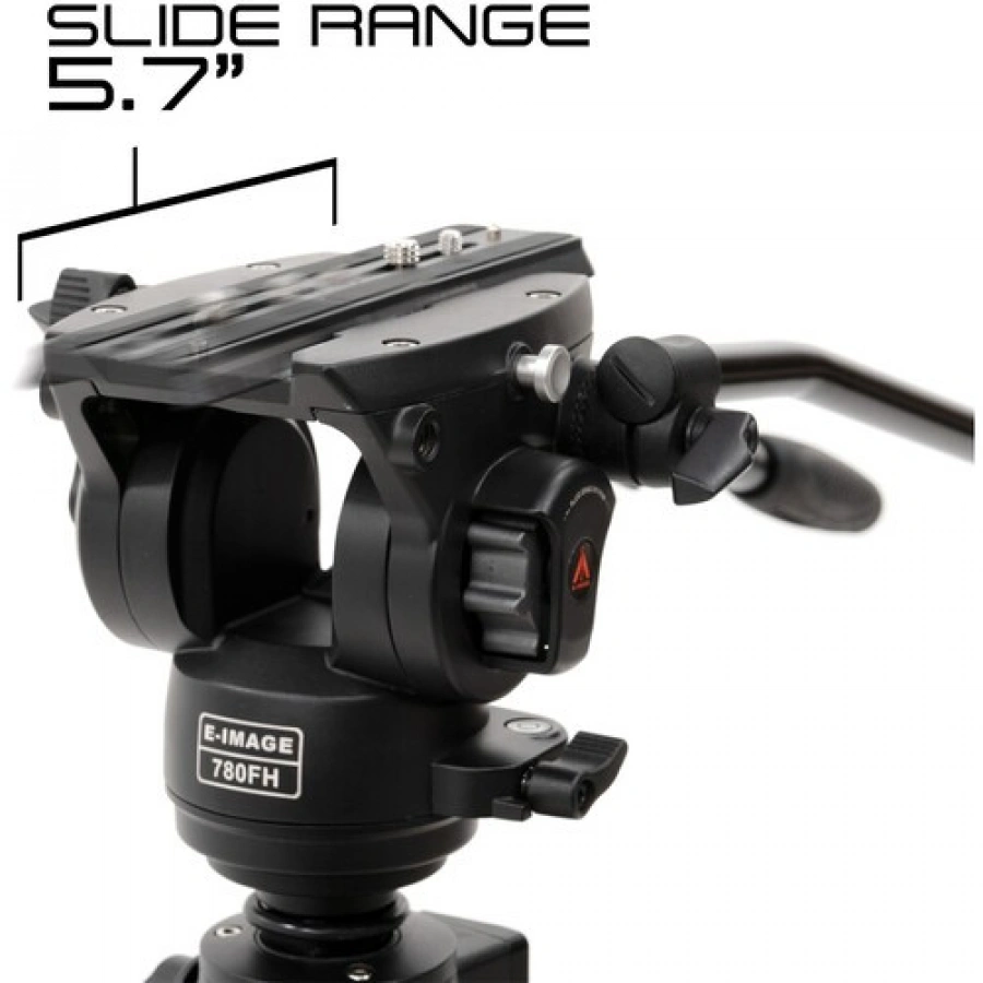 E-Image 2-Stage Aluminum Tripod with 780FH Fluid Head and Dolly Kit