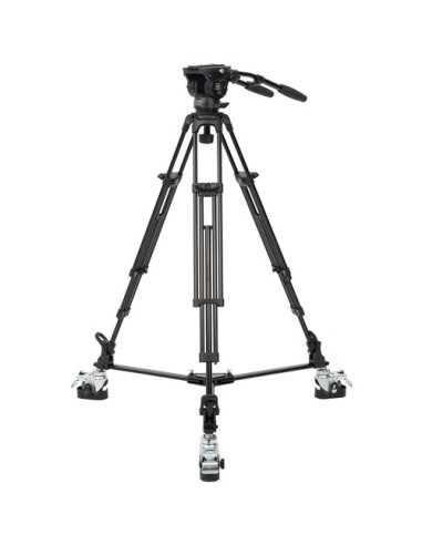 E-Image 2-Stage Aluminum Tripod Fluid Head and Dolly Kit 22 lb