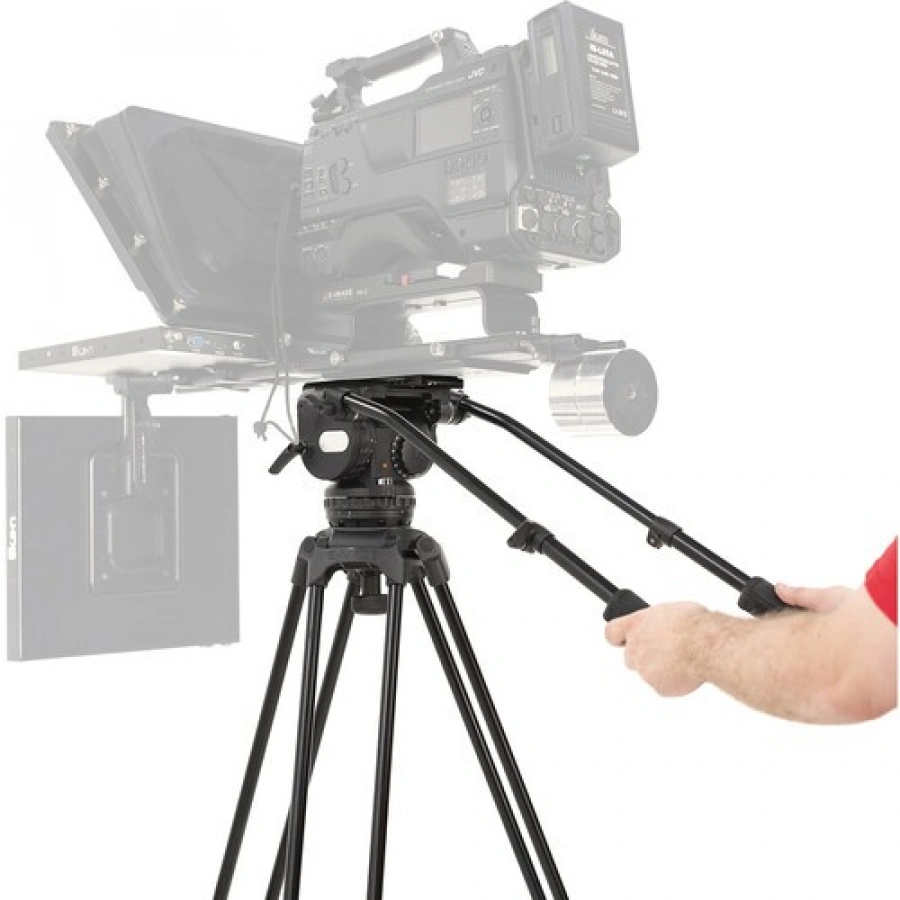 E-Image GH25 Video Head & GA102 2-Stage Aluminum Tripod & Dolly System