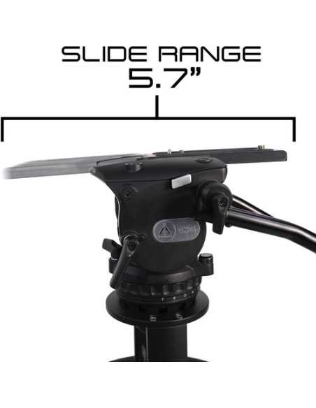 E-Image GH25 Video Head & GA102 2-Stage Aluminum Tripod & Dolly System