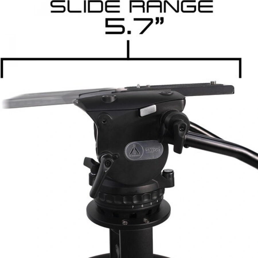 E-Image GH25 Video Head & GA102 2-Stage Aluminum Tripod & Dolly System
