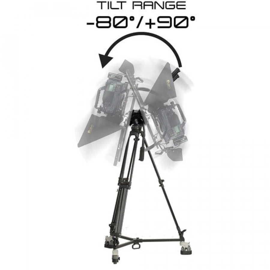 E-Image GH25 Video Head & GA102 2-Stage Aluminum Tripod & Dolly System