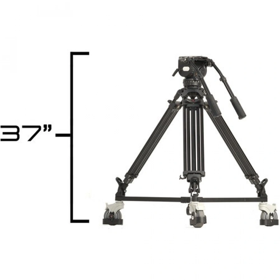 E-Image GH25 Video Head & GA102 2-Stage Aluminum Tripod & Dolly System