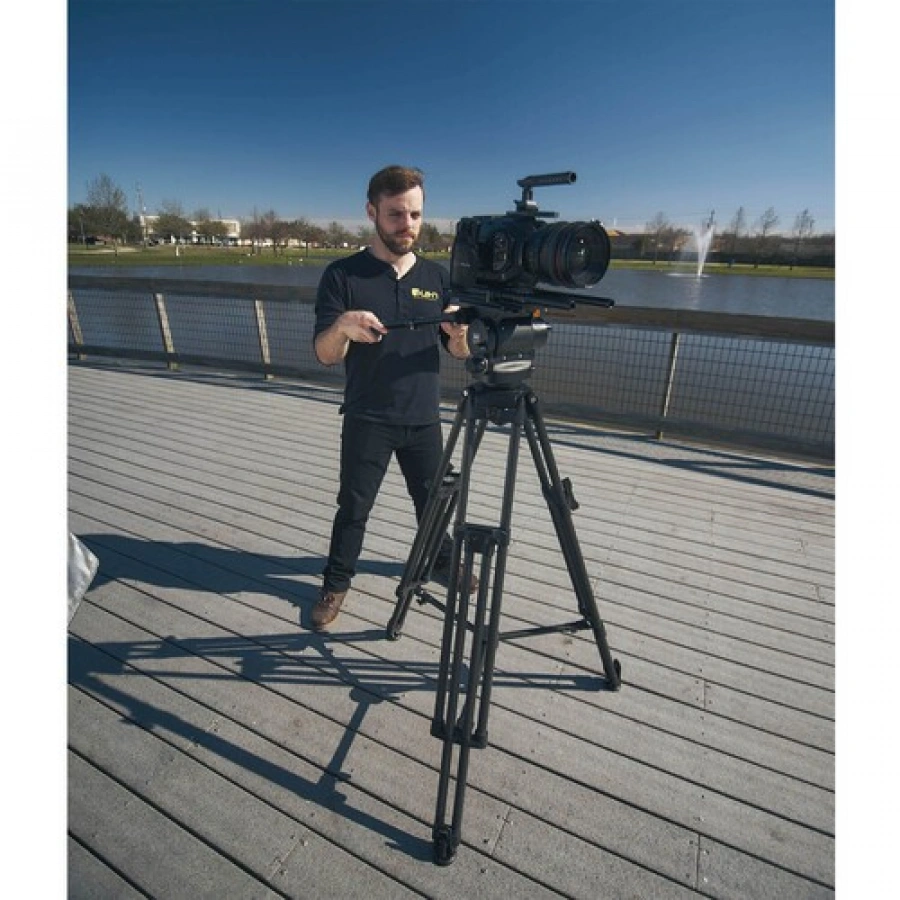 E-Image 3-Stage Carbon Fiber Tripod | Fluid Head & 100mm Leveling Ball