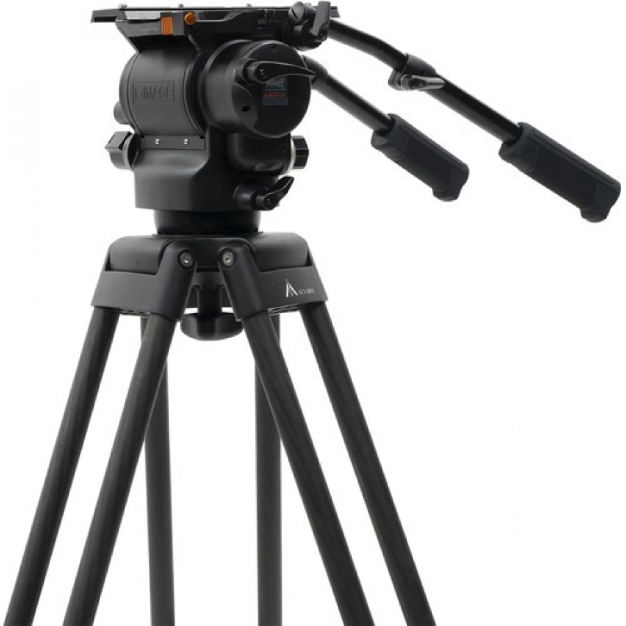 E-Image 3-Stage Carbon Fiber Tripod | Fluid Head & 100mm Leveling Ball
