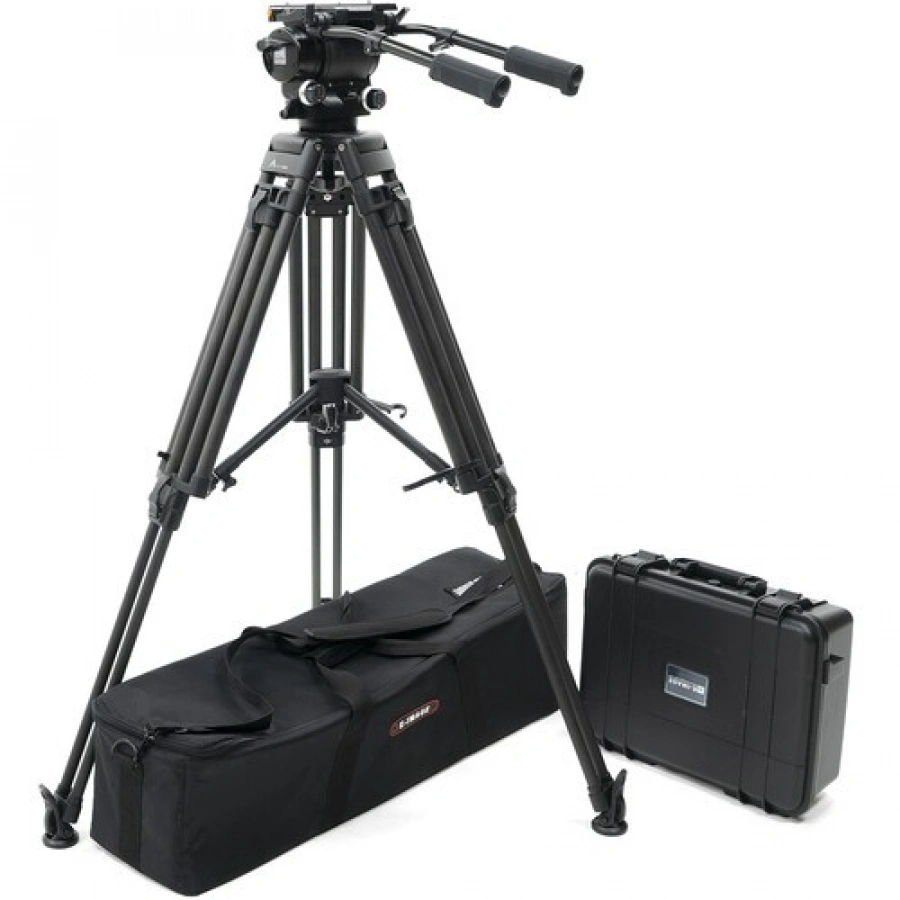 E-Image 3-Stage Carbon Fiber Tripod | Fluid Head & 100mm Leveling Ball