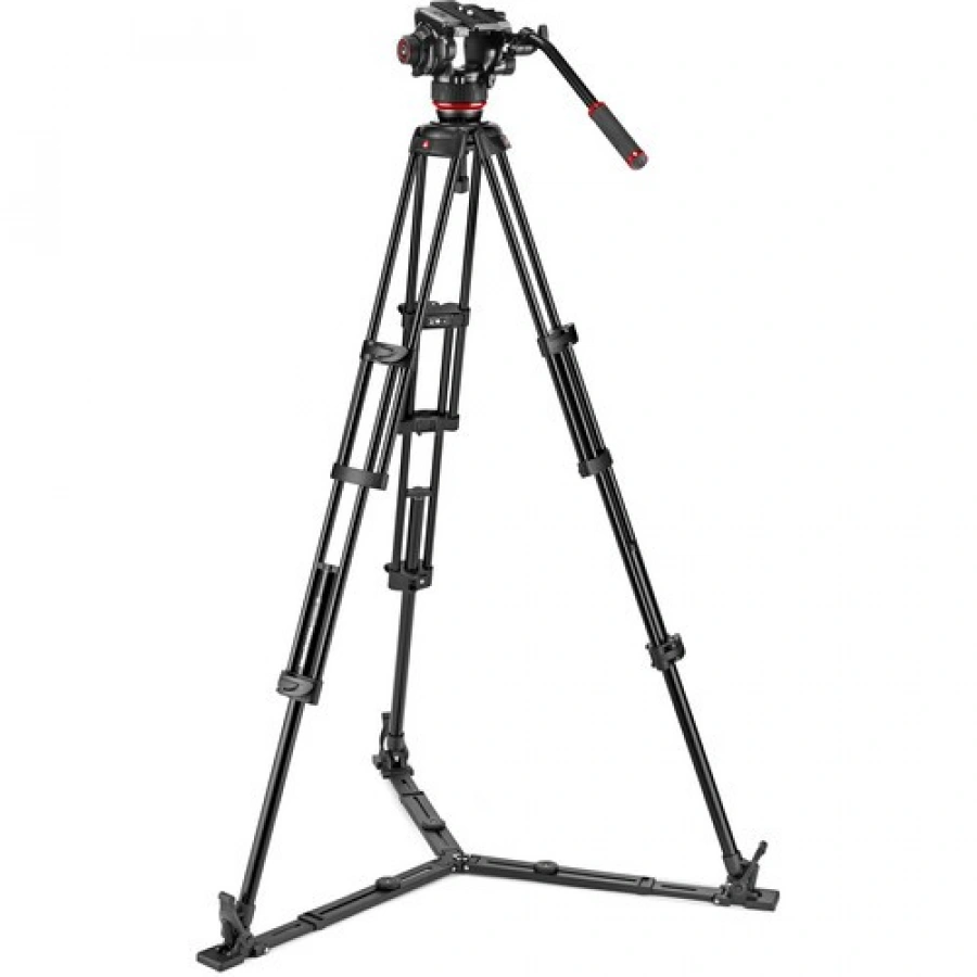Manfrotto 504X Fluid Video Head with Alu Twin leg tripod GS