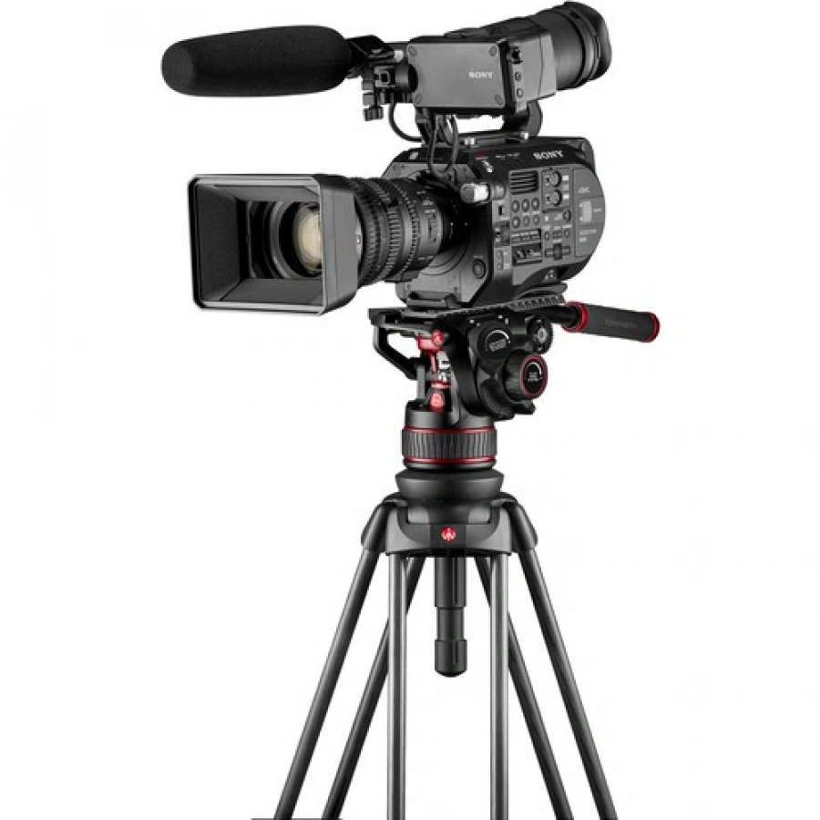 Manfrotto Nitrotech 612 Video Head With Aluminium Twin Leg Ground Spreader Tripod Kit