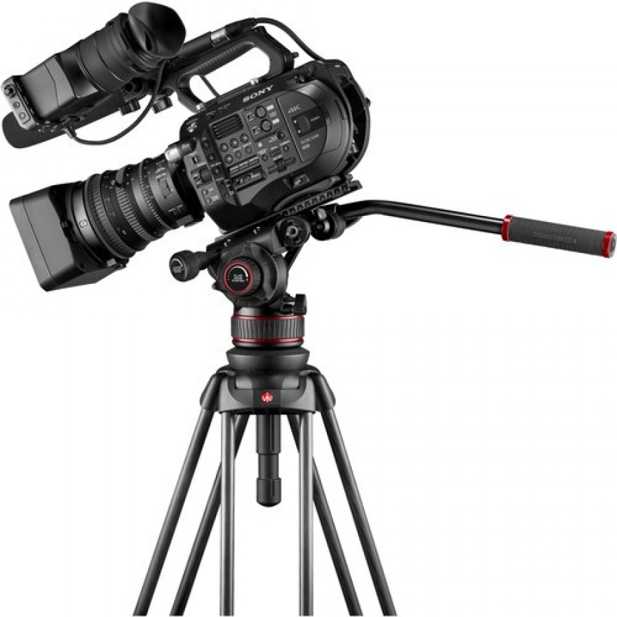 Manfrotto Nitrotech 612 Video Head With Aluminium Twin Leg Ground Spreader Tripod Kit