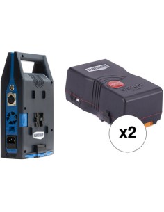 BLUESHAPE Dual Charger with XLR Power Output and Two 290Wh Battery Kit (V-Mount)