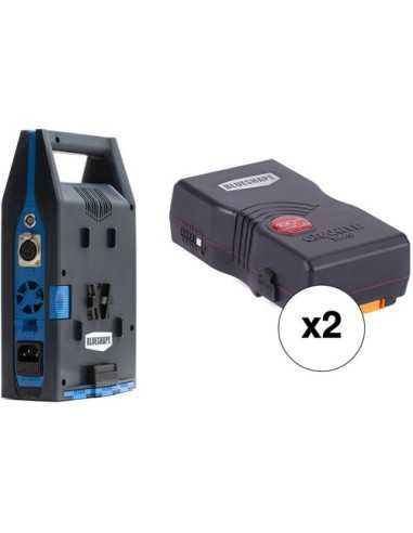 BLUESHAPE Dual Charger with XLR Power Output and Two 193Wh Battery Kit (V-Mount) | Battery | CAM TOOLS Middle East | BLUESHAPE