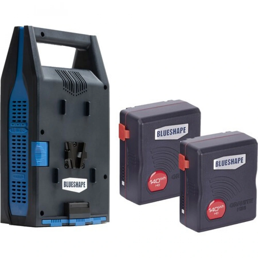 BLUESHAPE GRANITE MINI 140Wh Li-Ion 2-Battery Kit with Dual Charger (V-Mount)