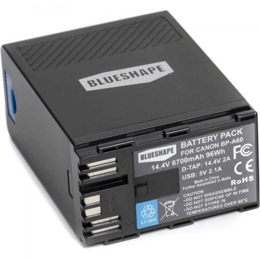 BLUESHAPE Canon BP-A60 14.4V 96Wh 6700mAh DV Power Pack Battery