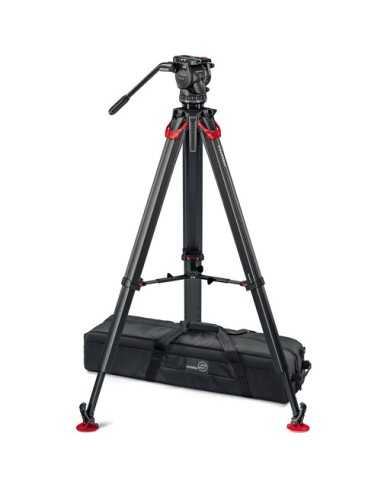 Sachtler System FSB 4 Fluid Head with Sideload Plate, Flowtech 75 Carbon Fiber Tripod with Mid-Level Spreader and Rubber Feet | Video Tripods | CAM TOOLS Middle East | Sachtler